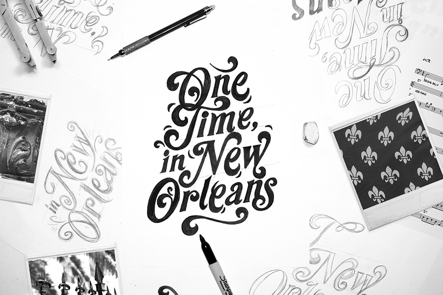 Hand draw New Orleans logo